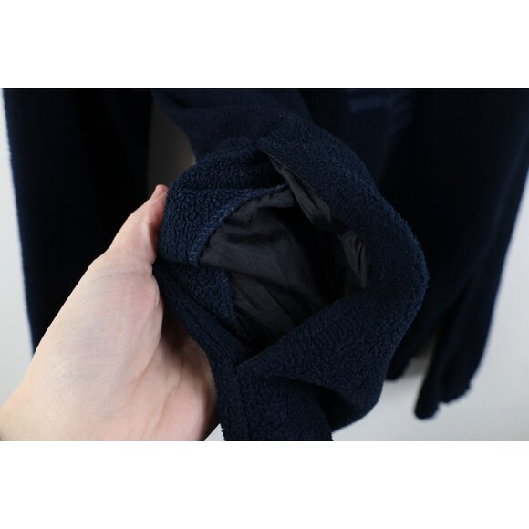 Vintage 90s Perry Ellis Mens Large Spell Out Flag 1/4 Half Zip Fleece Sweater - Picture 9 of 14